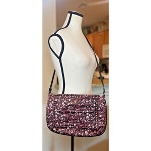 Lauren Conrad Felt Purple Floral Crossbody Purse